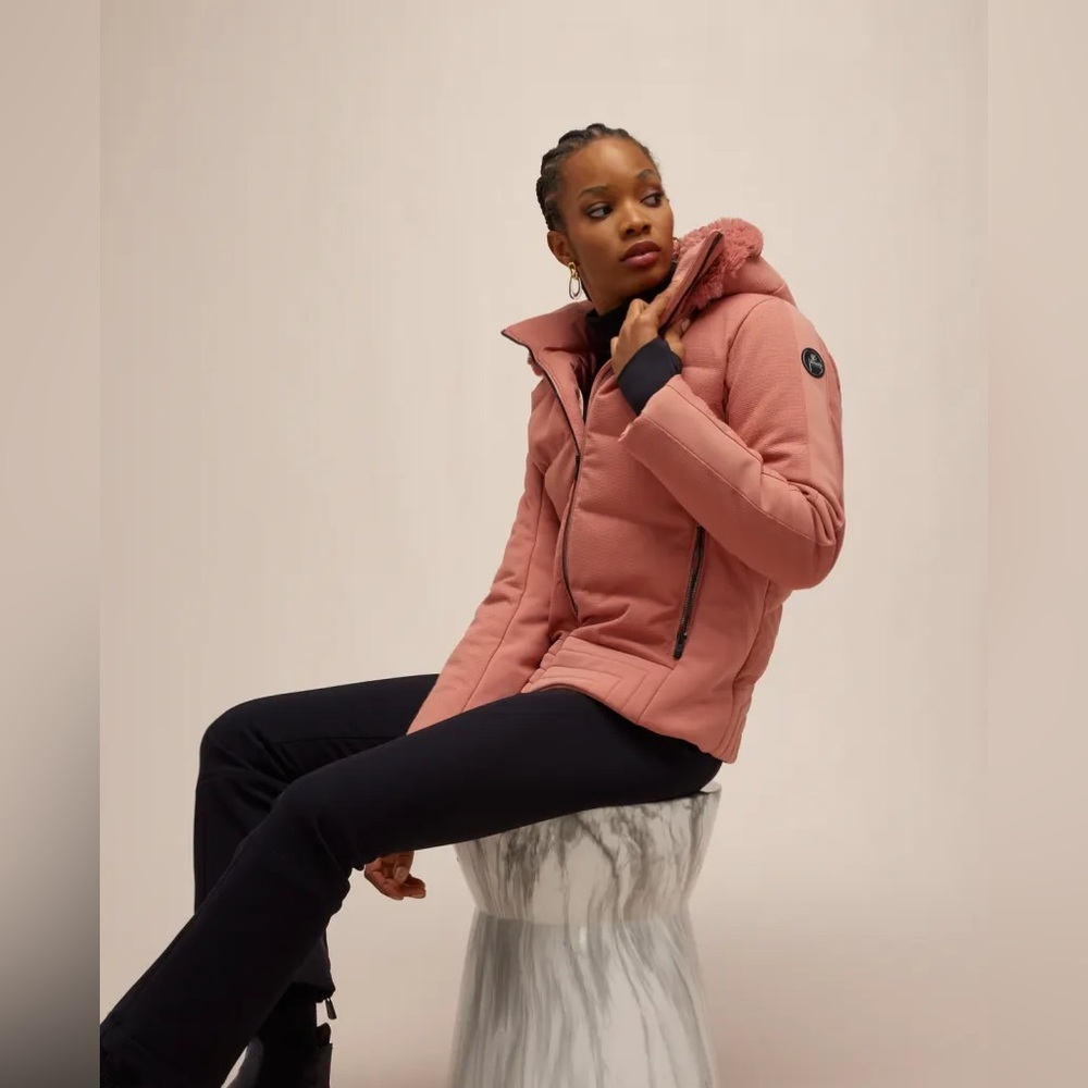 FUSALP Gardena V hooded quilted shell down ski jacket PINK